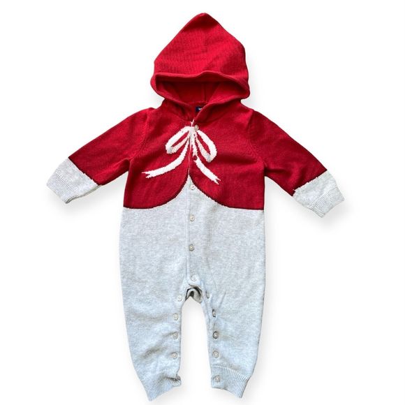 Gap Other - BABY GAP 6-9 Months Bodysuit Sweater Long Sleeve Hooded One Piece Knit Infant